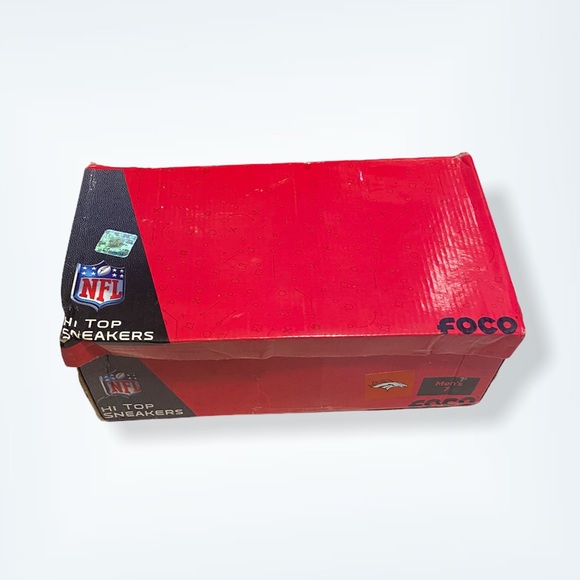 NFL DENVER BRONCOS HIGH TOP BIG LOGO CANVAS SHOES - Picture 8 of 12